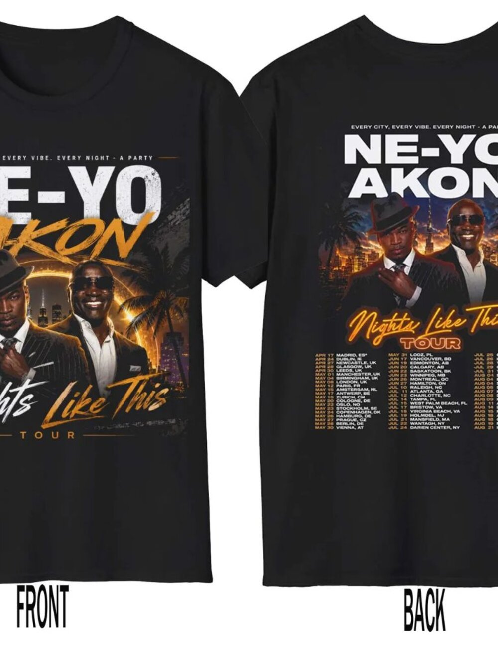 NE-YO Akon tour 2026 T-Shirt